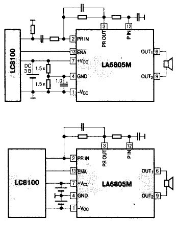 Типовая схема включения LA6805M