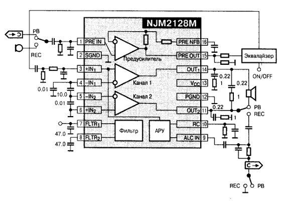 Типовая схема включения NJM2128M